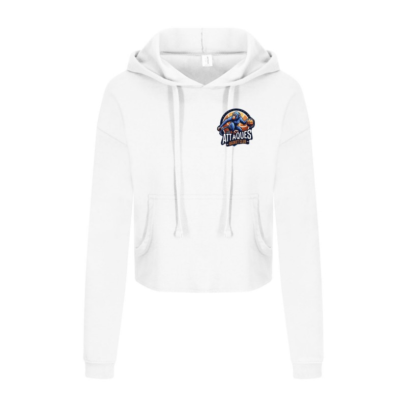 Sweat capuche court femme